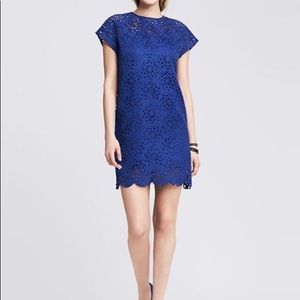 Women BR blue monogram cutout dress. Size:2. Like new